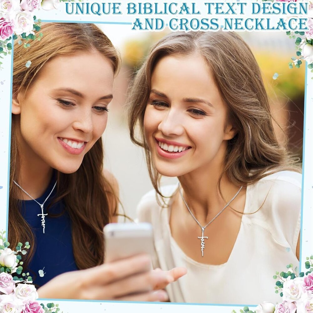 Christian Cross Necklace Stainless Steel 18in Womens Religious Jewelry Gift - Picture 6 of 6
